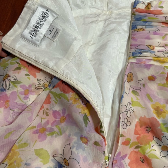 Jill Stuart Floral Draped Chiffon Strapless Micro Mini Or Tunic Top Dress 6 M - Picture 5 of 6